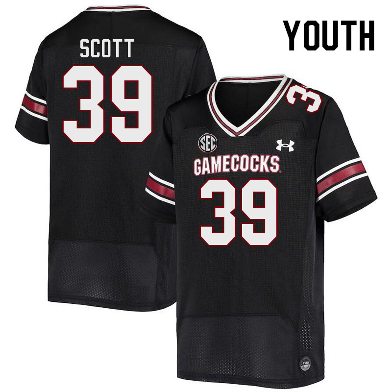 Youth #39 Larry Scott South Carolina Gamecocks College Football Jerseys Stitched-Black